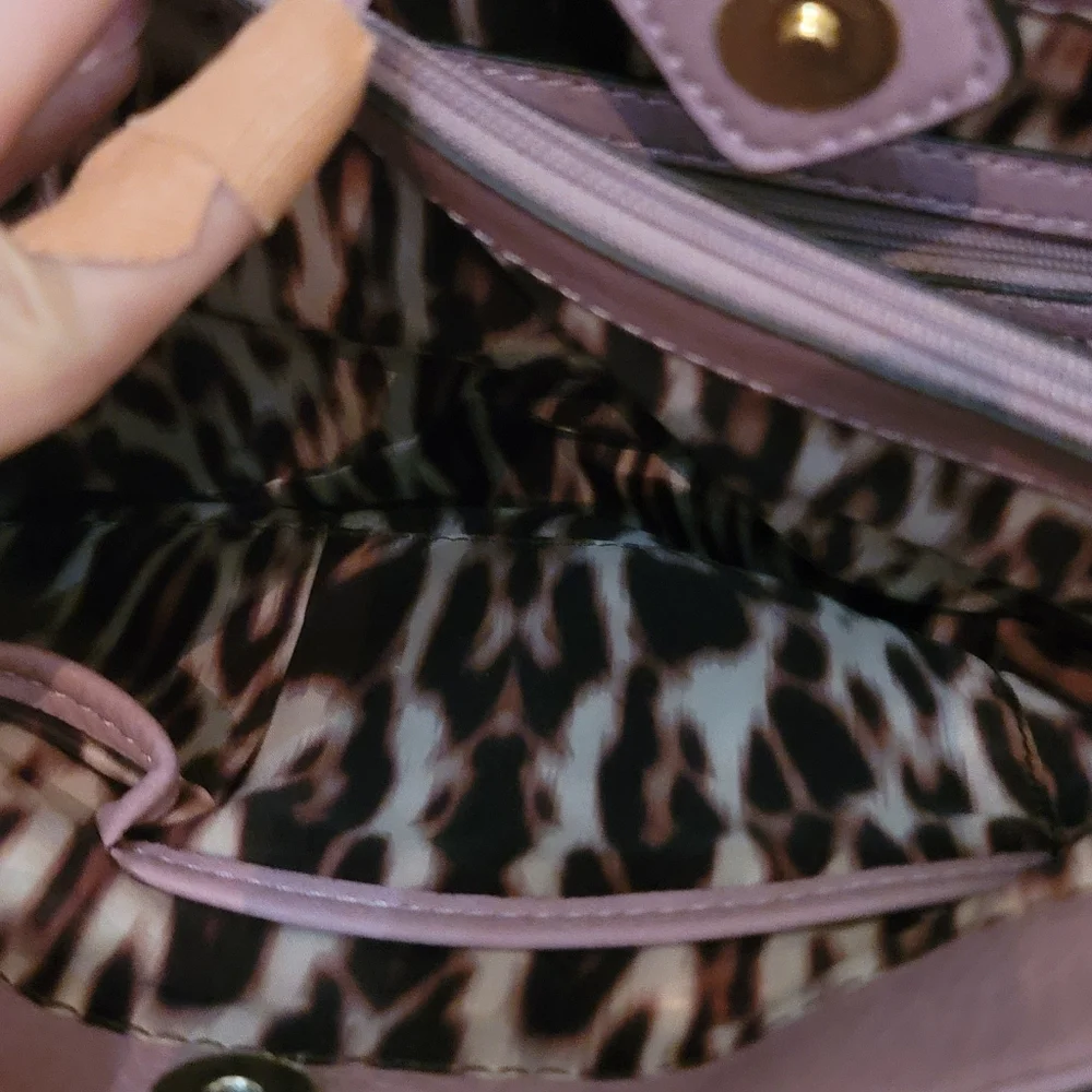 Nicole Miller New York Purple and Silver Peekaboo Purse,  Tags Attached.